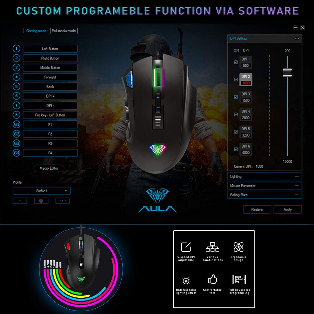 AULA H512 FPS/MMO Gaming Mouse AULA H512 FPS/MMO Gaming Mouse